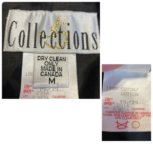 Collections Vintage Black Velvet Oversize Emo Goth Retro Blazer Jacket M - Picture 9 of 11